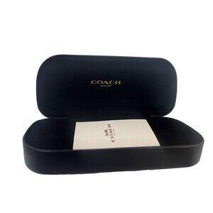COACH Black Large Clamshell Case AUTHENTIC Eyewear EYEGLASSES Glasses Case EMPTY